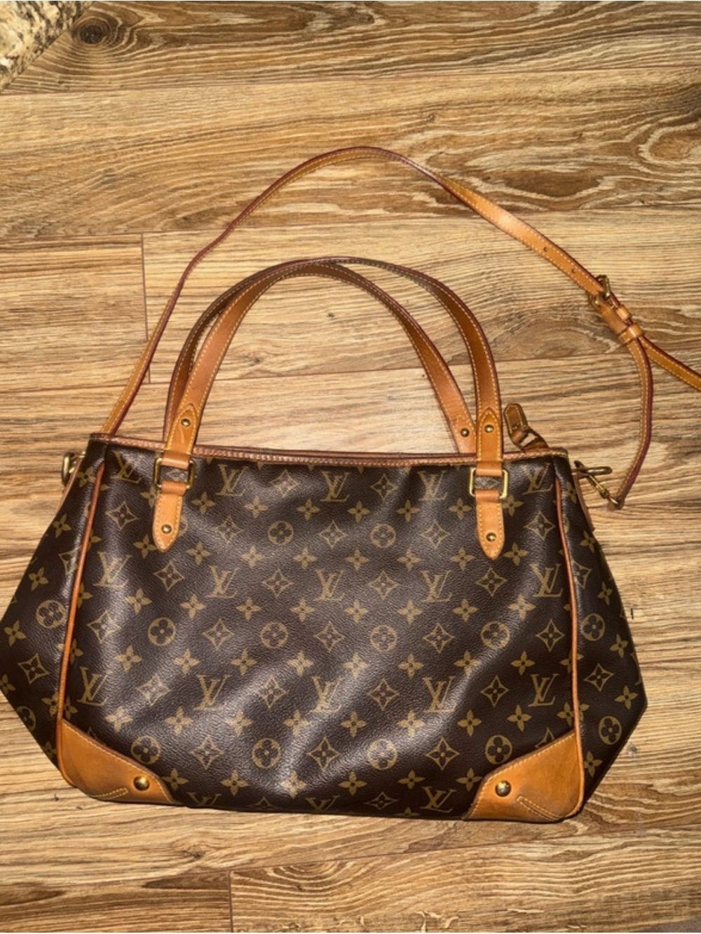 Louis Vuitton Monogram Canvas Shoulder Bag in Brown and Tan Estrella MM